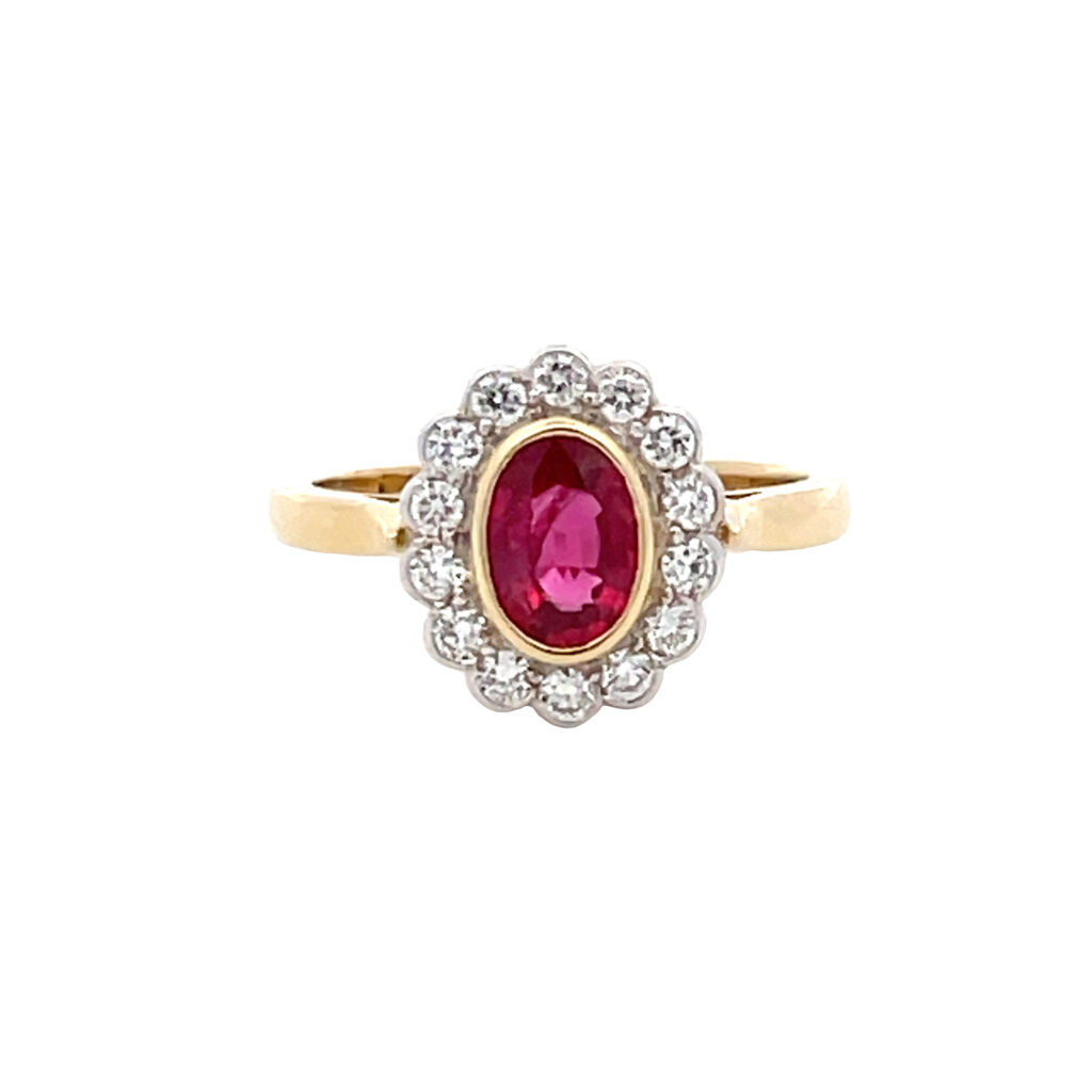 Ruby & Diamond Cluster Ring