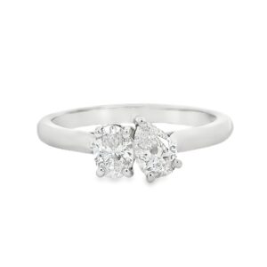 Platinum 'Moi et Toi' Ring