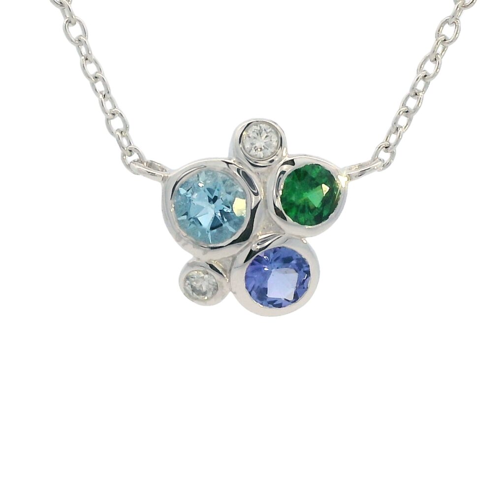 Coloured Gemstone 'Bubble' Pendant