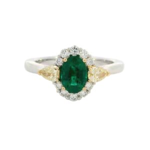 Emerald & Diamond Cluster Ring
