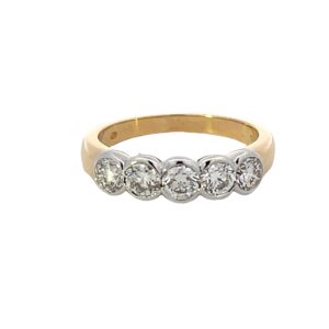 18ct 5 Stone Diamond Half Hoop Ring