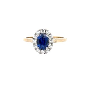 Oval Sapphire & Diamond Cluster Ring