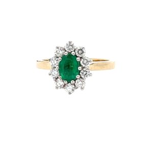 Emerald & Diamond Cluster Ring