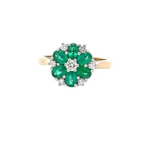 Emerald & Diamnd Cluster Ring