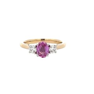 Pink Sapphire & Diamond Trilogy Ring