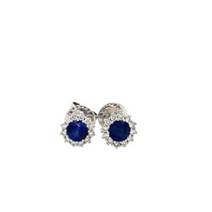 Sapphire & Diamond Cluster Ear Studs