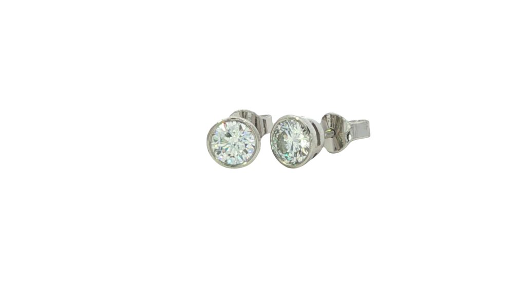 Platinum Earrings 1.00ct Total