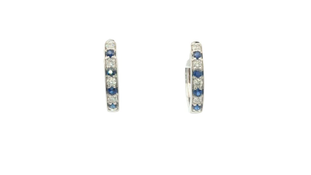 Sapphire& Diamond Hoop Earrings