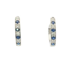 Sapphire& Diamond Hoop Earrings