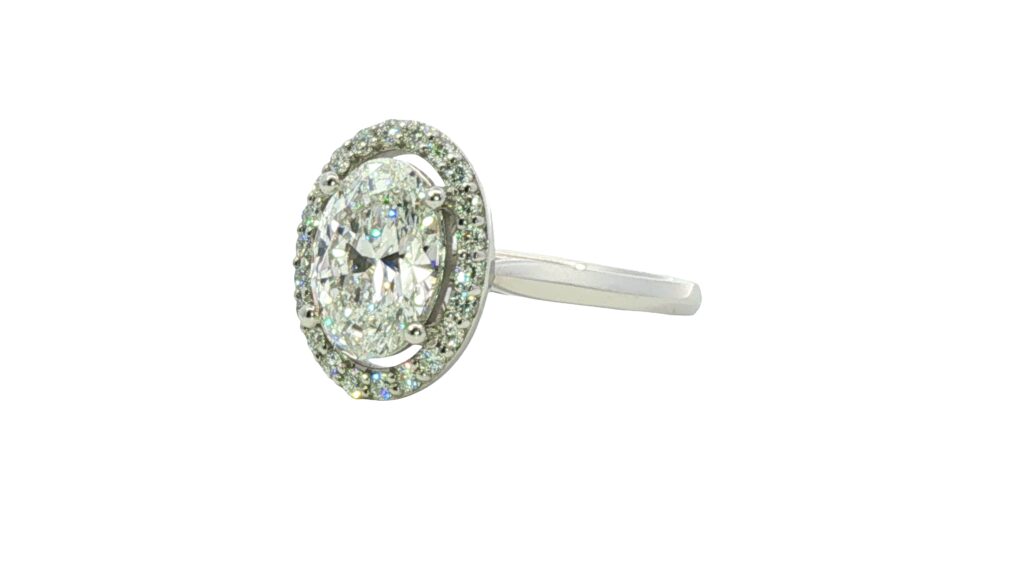Oval Halo Cluster Ring 2.28ct