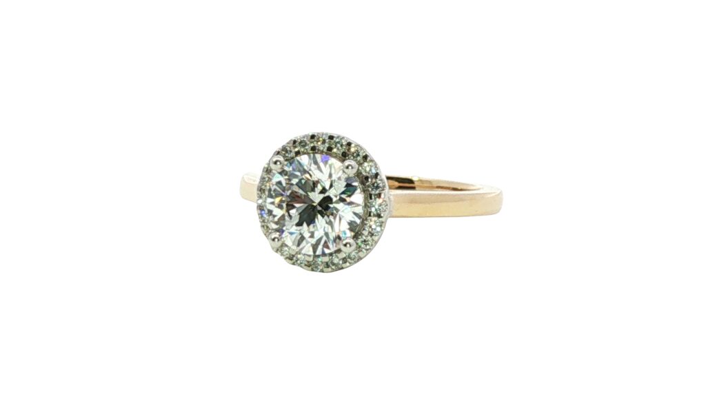 Round Halo Cluster Ring 1.42ct