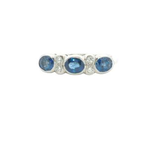 Sapphire & Diamond Half Hoop Ring