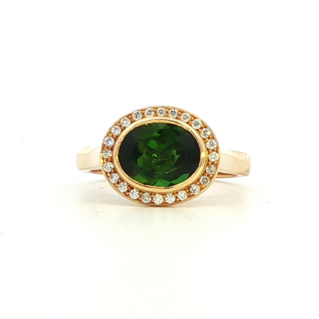 Green Tourmaline & Diamond Ring